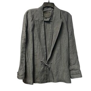 Zara NWOT Women's 100% Linen Loose Fit Gray Blazer Jacket Size Small